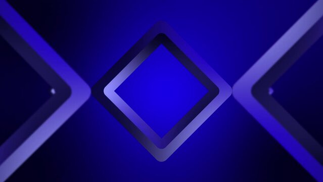 abstract background with rotating rectangles on blue, 4K