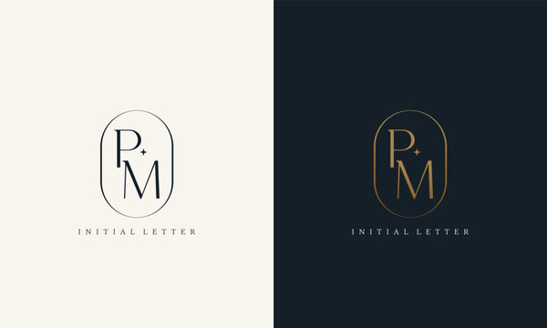 Premium Vector  Modern monogram initial letter pm logo design template