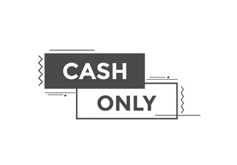 Cash only Colorful web banner. vector illustration. Cash only label sign template
