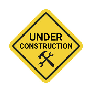 Under construction vector sign on white background