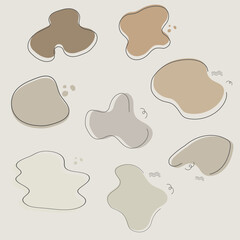 Set of Organic Blob Shapes with earth tone color