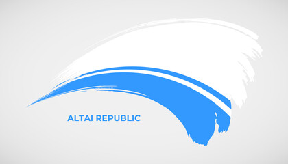 Hand drawing brush stroke flag of Altai Republic with painting effect vector illustration
