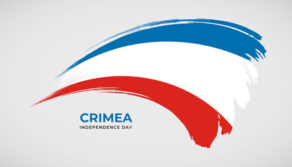 Fototapeta premium Hand drawing brush stroke flag of Crimea with painting effect vector illustration