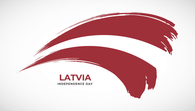 Hand drawing brush stroke flag of Latvia with painting effect vector illustration