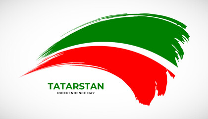 Hand drawing brush stroke flag of Tatarstan with painting effect vector illustration
