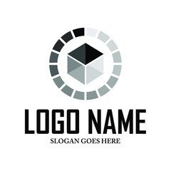 Logo Loading icon symbol with a cube on a white background, used for technology company logos
