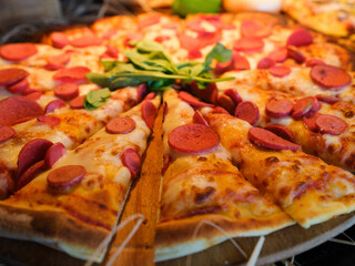 fresh italian pizzas in a restaurant