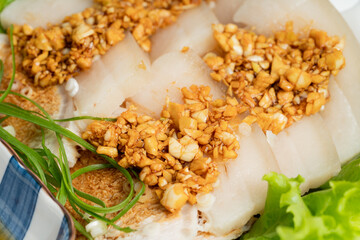 Chinese traditional dish garlic white meat