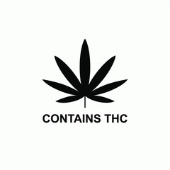 Contains THC Warning. Information Product Illustration As A Simple Vector Sign & Trendy Symbol for Design and  Medical Websites, Presentation or Application.