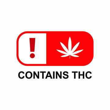 Contains THC Warning. Information Product Illustration As A Simple Vector Sign & Trendy Symbol for Design and  Medical Websites, Presentation or Application.