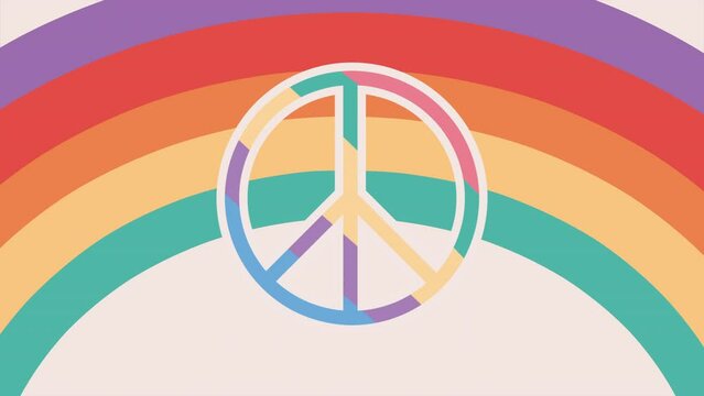 hippie lifestyle love peace animation