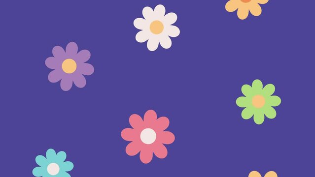 hippie lifestyle flowers animation