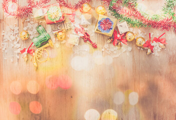 Naklejka na ściany i meble Christmas wooden background