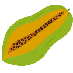 hand drawn colorful fruits and vegetables