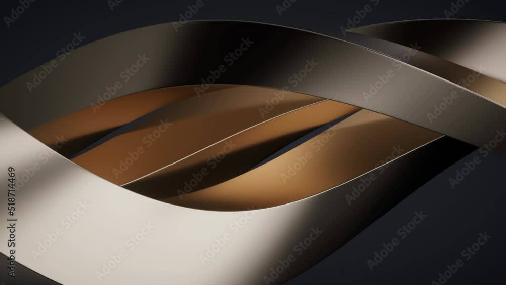 Poster metallic curve geometry background, 3d rendering.