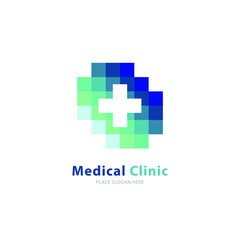 Fototapeta premium Creative Medical Clinic and Healthcare Concept Logo Design Template