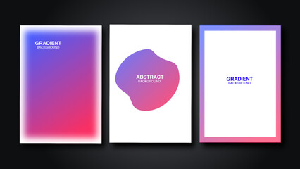 Naklejka na ściany i meble Set of abstract gradient backgrounds vector illustration.