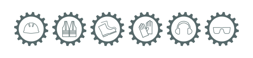 vector illustration of a set of gray buttons	