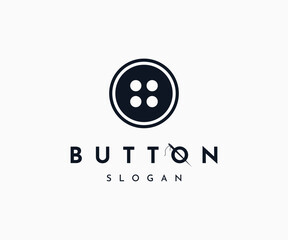 Tailor Shop Logo Design. Clothe Button Vector Icon Logo Design