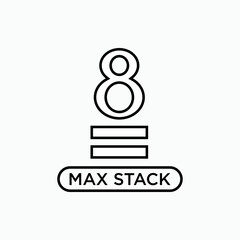 Icon 8 Stacks Maximum. Goods Handling  Symbol - Vector .  