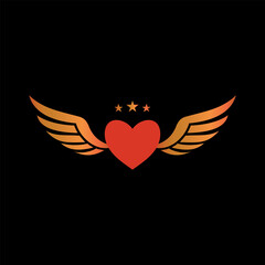 love design logo flying on black background
