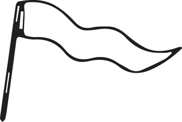 Flag, flag for weather, pennon, hand-drawn, doodles illustration,
Line art