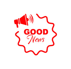 good news megaphone sign on white background	