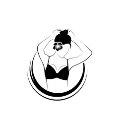 silhouette female logo design