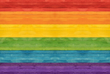 Colorful rainbow wooden popsicles as colors of LGBT flag