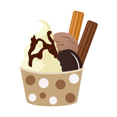 チュロスが刺さったソフトクリーム