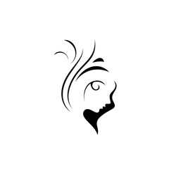 grass face woman logo silhouette