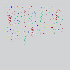 confetti, party celebrations isolated on grey background. Vector illustration.