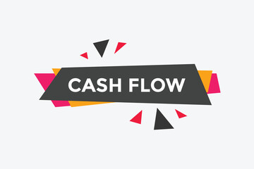 Cash flow text symbol. Cash flow text web template Vector Illustration.

