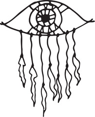 Dream catcher  illustration. Hand-drawn doodles illustration.
Line art.