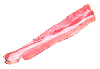 Organic bacon meat isolated on white background