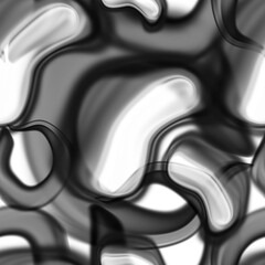 Abstract black and white seamless pattern. The effect of smoke or steam. Twisted pattern transparent in motion. Modern design. Endless background and wallpaper. For fabric and design.