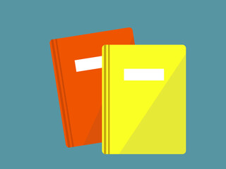 本 2冊 小説 ブック アイコン ベクターイラスト