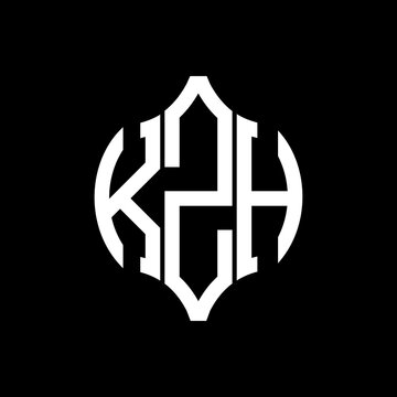 KZH letter logo. KZH best black background vector image. KZH Monogram logo design for entrepreneur and business.
