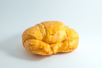 Butter croissant isolated on white background.