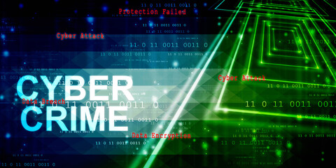 2d illustration abstract Cyber crime

