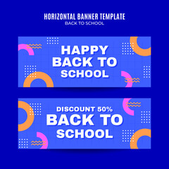 Back to School Web Banner for Social Media Horizontal Poster, banner, space area and background