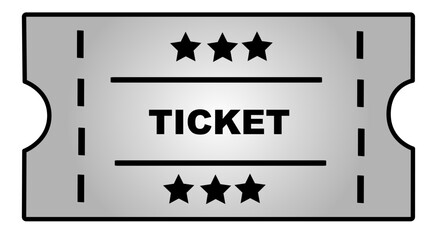  Vector illustration of silver minimalistic ticket can be used  for web design as banner, for flyer, card, brochure print.  