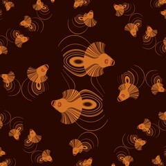 twin goldfish swimming pattern and design