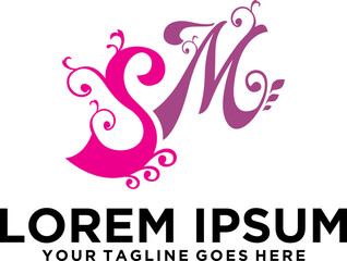Salon Spa beauty initial SM logo