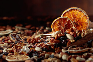 Dried fruits and nuts.