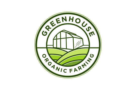 Botanic hothouse logo design glasshouse farming industrial icon symbol agriculture growing company