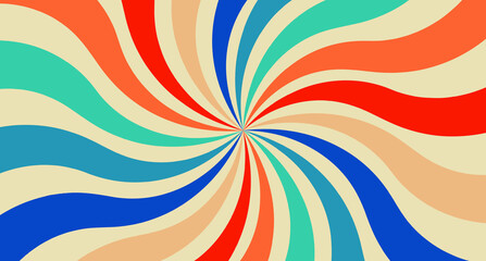 Colorful starburst retro background design. Abstract ray wallpaper.