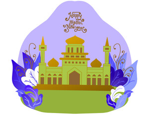 Islamic New Year greetings can be used as posters or banners