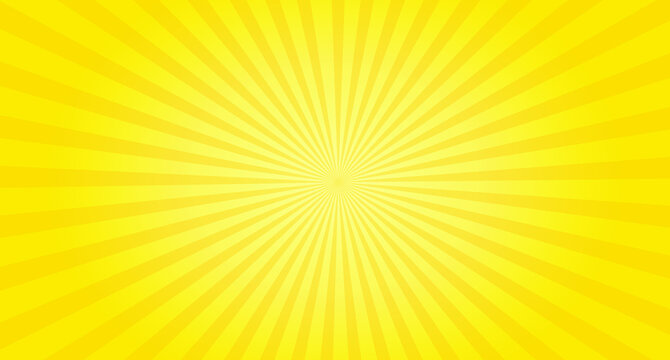 Yellow starburst retro background design. Abstract ray wallpaper.