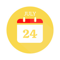 July 24 calendar flat icon